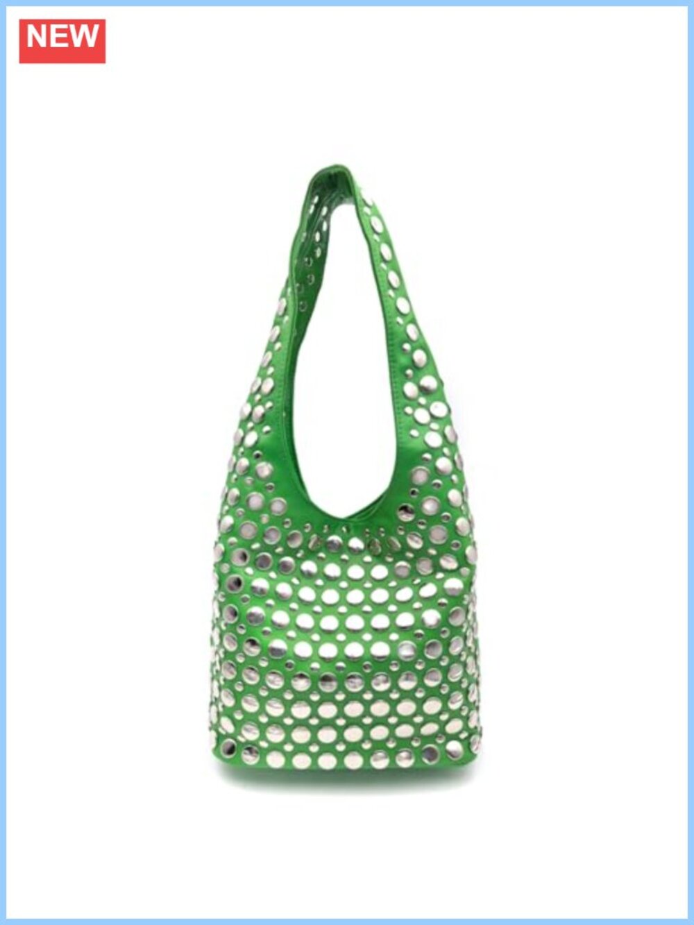 Studded Hobo Shoulder Bag Synthetic Leather Rivet Top Handle Tote Handbag